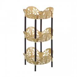 Çiçek Desenli Sebzelik 3 Katlı